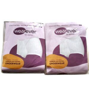 2 Wearever Leak Control Absorbent Incontinence Underwear Reusable Women 1X Beige